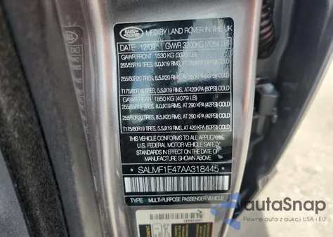 2010 Land Rover Range Rover Hse Luxury из США, поврежденный, VIN SALMF1E47AA318445